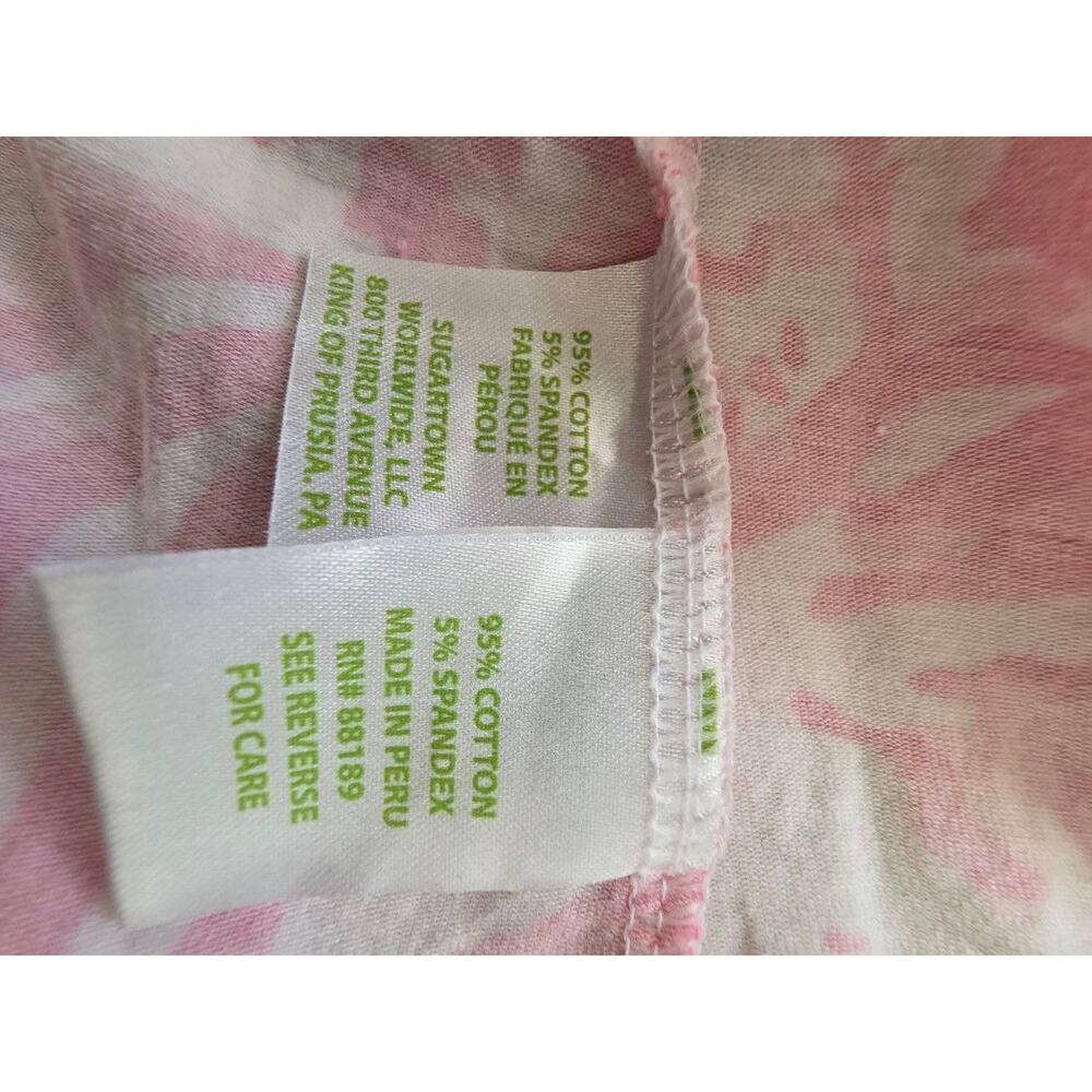 LILLY PULITZER ANDIE Top Back it Up Ostrich T Shirt White/Pink Medium A001263 - Picture 6 of 7